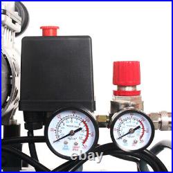 Oil Free 80 Litre 80L Air Compressor 11.2CFM 4.5HP 8 Bar Inflator Pump 3 Motors