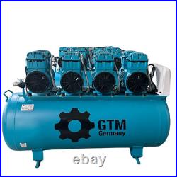 Oil Free Air Compressor GTM MT S 250L 1250l/min 220V PRO Low Vibration 250 Liter