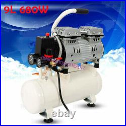 Oil-Free Air Compressor Silent Low Noise Silent Compressor 9 Litres 680W 1400RPM