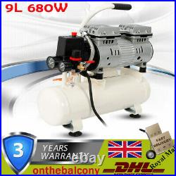 Oil free low noise air compressor Silent Pure Copper Wire Motor 9 Litres 220V