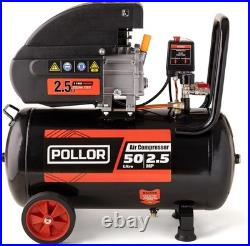 POLLOR 50L Air Compressor 9.6 CFM 2.5HP 8 Bar 115psi Direct Drive 50 Litre Tank