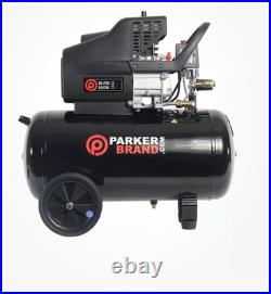 ParkerBrand 50Litre Dual Outlet Compressor With Tool Kit. 9.6 CFM, 2.5HP