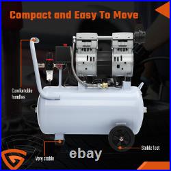 Portable 24 Litre Silent Oil Free Air Compressor Electric Low Noise 230V 8 Bar