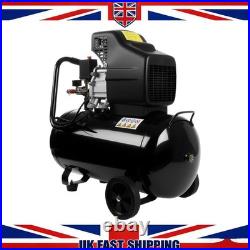 Portable 50L Litre Air Compressor 9.6CFM 2.5HP 115 PSI 8 BAR & 5 Piece Tool Gear