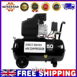 Portable 50L Litre Air Compressor 9.6CFM 2.5HP 115 PSI 8 BAR & 5 Piece Tool Gear