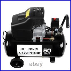 Portable 50L Litre Air Compressor 9.6CFM 2.5HP 115 PSI 8 BAR & 5 Piece Tool Kit