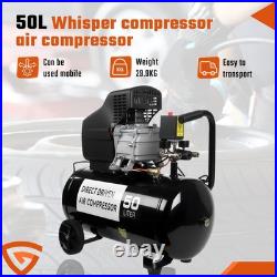 Portable 50L Litre Air Compressor 9.6CFM 2.5HP 115 PSI 8 BAR & 5 Piece Tool New