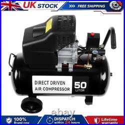 Portable 50L Litre Air Compressor 9.6CFM 2.5HP 115 PSI 8 BAR & 5 Piece Tool UK