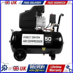 Portable 50L Litre Air Compressor 9.6CFM 2.5HP 115 PSI 8 BAR & 5 Piece Tool UK