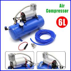 Portable Air Compressor 100 psi 12V with 6 Liter Tank For Air Horn +1.6GAL Tank