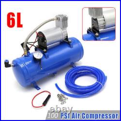 Portable Air Compressor 100 psi 12V with 6 Liter Tank For Air Horn +1.6GAL Tank