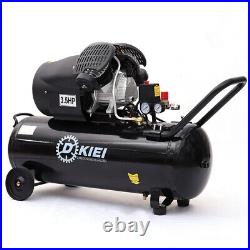 Powerful Air Compressor Black 100L Litre 3.5HP 14.6CFM Engine Workshop Wheeled