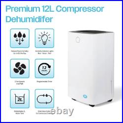 Prem-I-Air 12L Compressor Dehumidifier -Quiet -Timer -2 Litre Tank EH1932