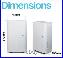 Prem-I-Air 20L Compressor Dehumidifier -Quiet -Timer -4 Litre Tank EH1934