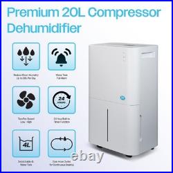 Prem-I-Air 20L Compressor Dehumidifier -Quiet -Timer -4 Litre Tank EH1934