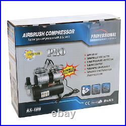 Professional 2 Piston Airbrush Air Compressor with 3.5 litre Tank & Air Filt