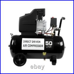 Quiet Operation Air Compressor 50 Litre 2.5HP Spray Gun Tools Home Workshop