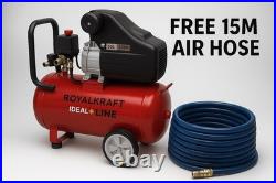 Royal Kraft Professional 50L Air Compressor 3HP 8BAR 50 Litre Tank 180L/Min