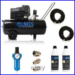 SGS 100 Litre Air Compressor 13.8CFM 3.0HP with Twin Air Outlets Direct Drive