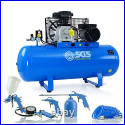 SGS 150 Litre Belt Drive Air Compressor & 5 Piece Tool Kit With FREE Oil