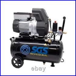 SGS 24 Litre Air Compressor, Direct Drive, Oil Free, Portable 1.1HP 6.7CFM 230V