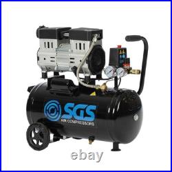 SGS 24 Litre Silent Air Compressor Low Noise 0.75HP 115PSI 220V 4.6CFM