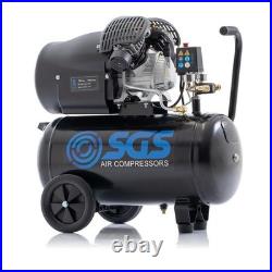 SGS 50 Litre Air Compressor, V-Twin High Power with Air Tool Set 13.8CFM 3HP 50L