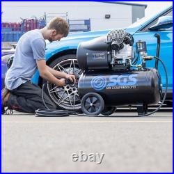 SGS 50 Litre Air Compressor, V-Twin High Power with Air Tool Set 13.8CFM 3HP 50L