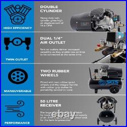 SGS 50 Litre Air Compressor, V-Twin High Power with Air Tool Set 13.8CFM 3HP 50L