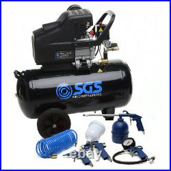 SGS 50 Litre Direct Drive Air Compressor & 5 Piece Tool Kit 9.6CFM, 2.5HP, 50L