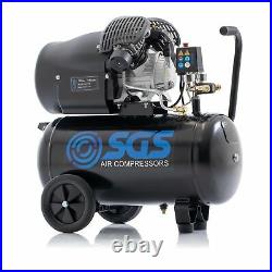 SGS 50 Litre Direct Drive V-Twin High Power Air Compressor 14.6CFM, 3.0HP, 50L
