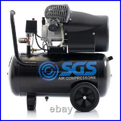 SGS 50 Litre Direct Drive V-Twin High Power Air Compressor with Tool Kit 14.6C