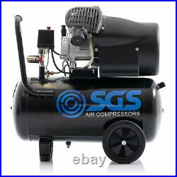 SGS 50 Litre Direct Drive V-Twin High Power Air Compressor with Tool Kit 14.6C