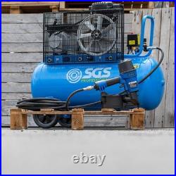 SGS 90 Litre Belt Drive Air Compressor Heavy Duty 14CFM, 3HP & Twin Air Outlets