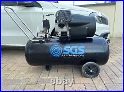 SGS SC100V Air Compressor 100 Litre Direct Drive 14.6 CFM 3.0 HP 100L BLACK