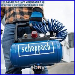 Scheppach 1.5hp 6 Litre Oil Free Portable Air Compressor 8 Bar Pressure