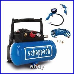 Scheppach 1.5hp 6Litre Oil Free Low Noise Portable Air Compressor 8 Bar Pressure