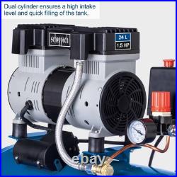 Scheppach HC26Si 240V Silent 24 Litre Air Compressor, 1100W, 8 Bar, 230L/min