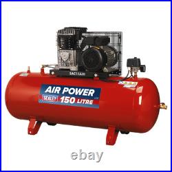 Sealey 150Litres 3hp Compressor Belt Drive With Cast Cylinders 380L/min SAC1153B Sealey 150Litres 3hp Compressor Belt Drive With Cast Cylinders 380L/min SAC1153B
