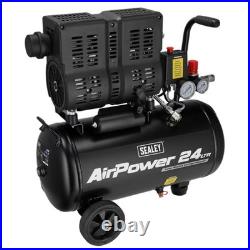 Sealey 24 Litre Low Noise Oil Free Direct Drive Air Compressor 1hp