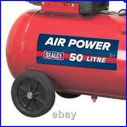 Sealey 50 Litre Direct Drive Air Compressor With Integrated Hose Reel 2hp