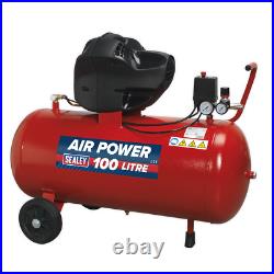 Sealey Air Compressor 100 Litres Oil Free V-Twin Direct Drive 3hp SAC10030F