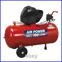 Sealey Air Compressor 100 Litres Oil Free V-Twin Direct Drive 3hp SAC10030F