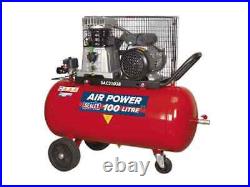 Sealey Compressor 100Litres Belt Drive 3hp With Cast Cylinders & Wheels SAC2103B
