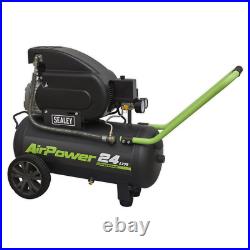 Sealey Compressor 24 Litres Direct Drive 2hp 230v 130L/min 116psi Black SAC2420E