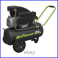 Sealey Compressor 24 Litres Direct Drive 2hp 230v 130L/min 116psi Black SAC2420E