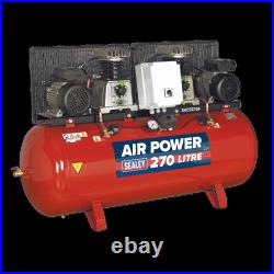 Sealey Compressor 270 Litres Belt Drive 2 x 3hp With Cast Cylinders SAC2276B