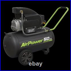 Sealey Compressor 50 Litres Direct Drive With 3-Pin Plug 2hp Black SAC5020E