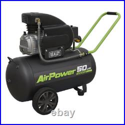 Sealey Compressor 50 Litres Direct Drive With 3-Pin Plug 2hp Black SAC5020E