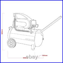 Sealey Compressor 50 Litres Direct Drive With 3-Pin Plug 2hp Black SAC5020E